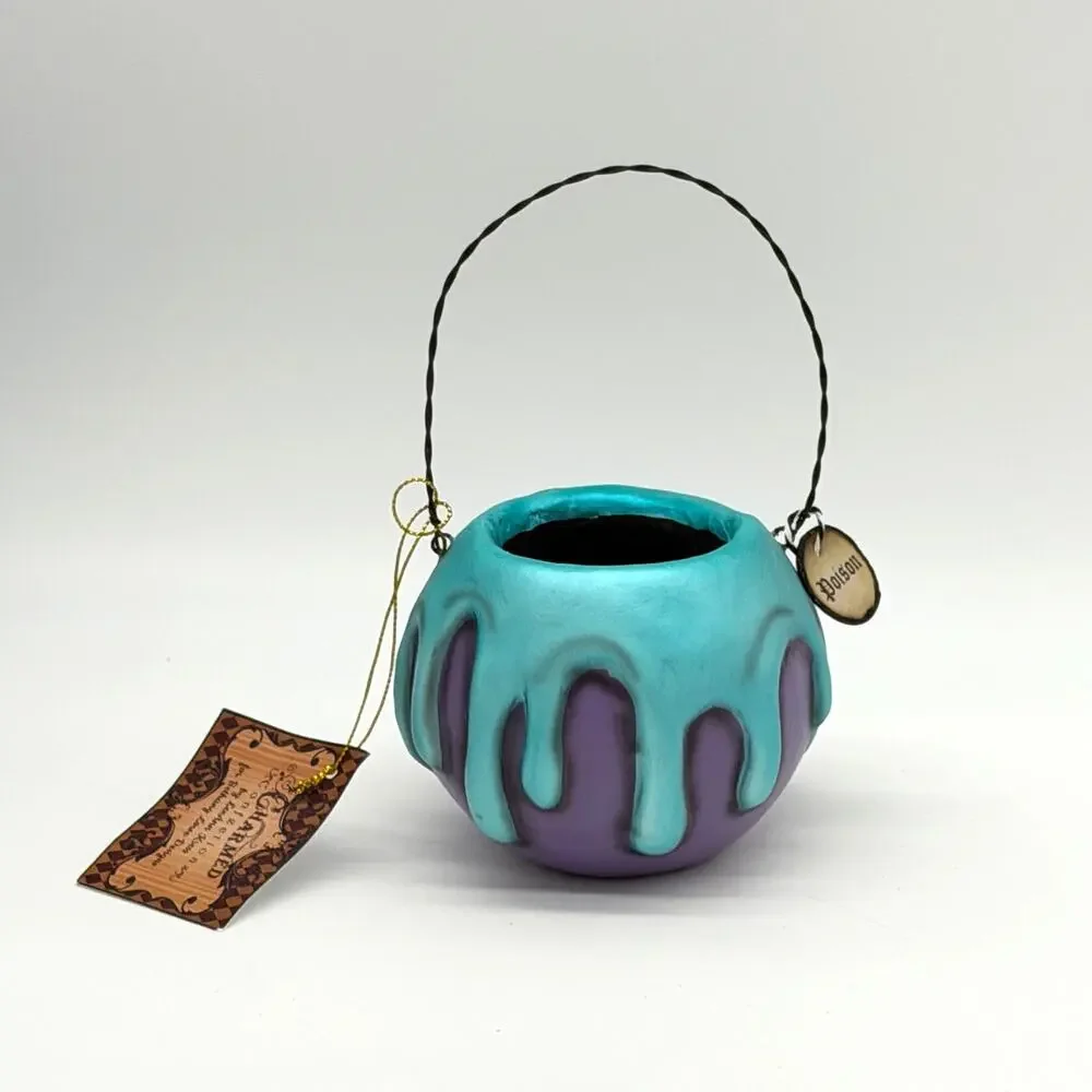 Bethany Lowe LeeAnn Kress Small Purple Turquoise Blue Poison Apple Bucket NEW